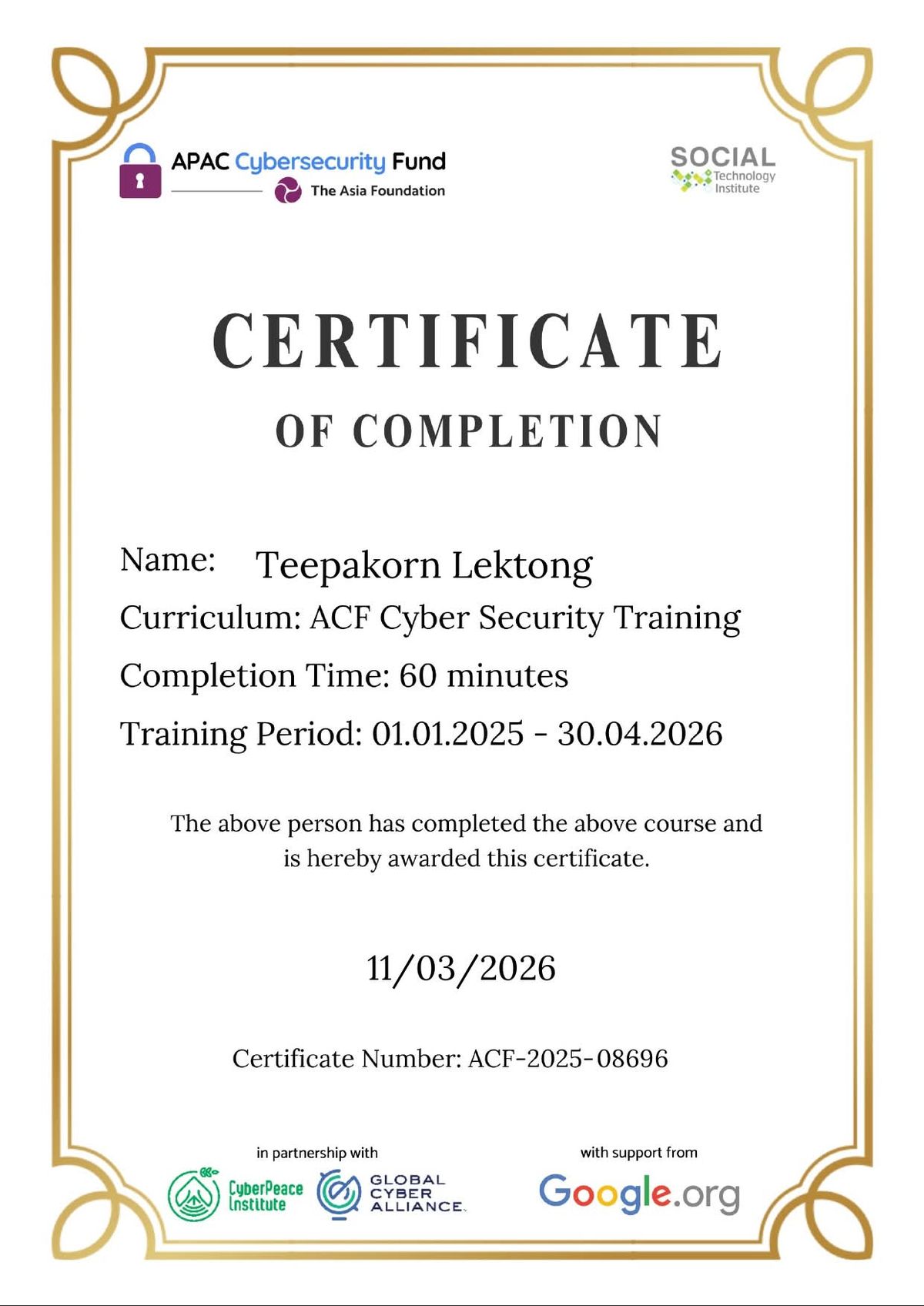 ACF Cyber Security Training