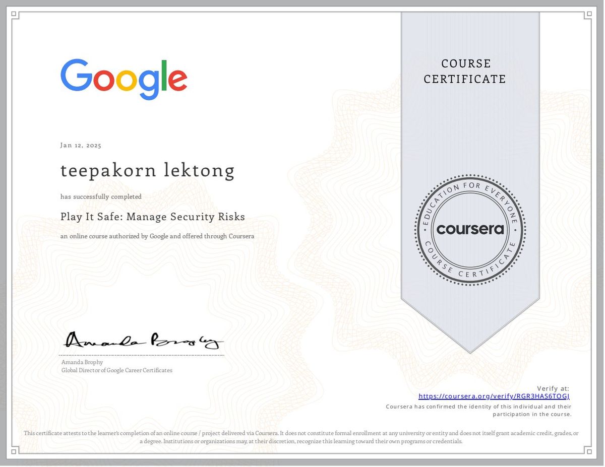 Play It Safe: Manage Security Risks